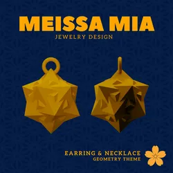 06. Medial Hexagonal Hexecontahedron – 18. Self-Intersecting Snub Quasi-Regular Duals Earrings & Necklace - Geometric Earring - Sacred Geometry Necklace Fashion Statement