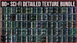 84 Sci Fi Detailed Hard Surface Texture Material Bundle Pack Texture