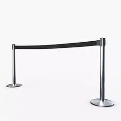 Airport Stanchions Metal Long 3D model