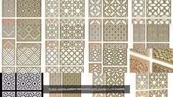 Arabic Islamic pattern decorative gold plaster 1 3D Model Pack