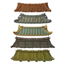 Asian Modular Roof Set - Low Poly Hand Painted Low-poly 3D model