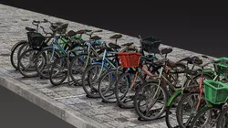 Bike Rack with Bike models 3D model