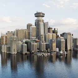 Building Skyscraper City Town Down Office Work Street Kitbash Low-poly 3D model
