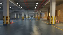 CARPARK empty parking garage with cones 3D model