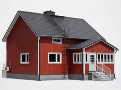 Game-Ready Scandinavian House Low-poly 3D model