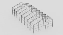 Hangar industrial construction Low-poly 3D model