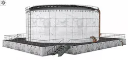 Huge Oil Tank Low-poly 3D model