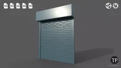 Metal industrial door Low-poly 3D model