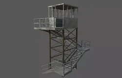 Military Watchtower Low-poly 3D model