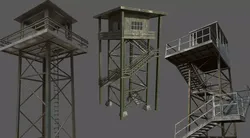 Military Watchtower Pack Low-poly 3D model
