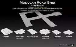 Modular Road Grid Low Roads Addon 3D print model