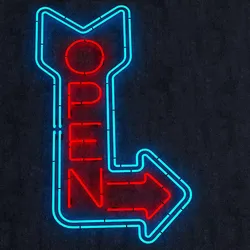 Open Neon Sign Low-poly 3D model