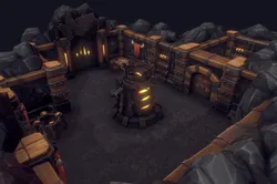Orc Stronghold Dungeon - Low Poly Hand Painted Low-poly 3D model