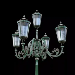 Parisian Style Lamppost 3D model Low-poly 3D model