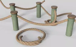 Rope fences - PBR  Game-Ready Low-poly 3D model