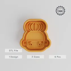 Sad Shape Cutter & Stamp, Cookie & Fondant Tool, 3 Sizes S/M/L, Emotional Expression Design, Kawaii Character, 6 Piece Set
