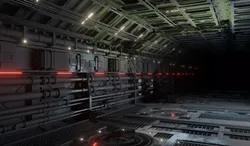 Sci-fi interior great hall 3D model