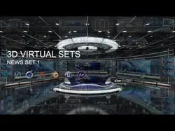 Virtual TV Studio News Set 1 3D model