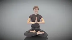 Beautiful young woman in lotus pose 307