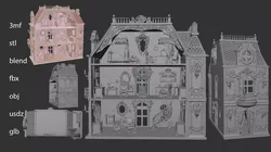Classic Victorian Dollhouse Miniature Furnished Mansion STL 3MF 3D print model