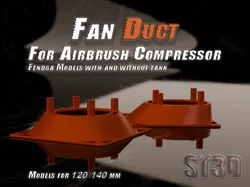 Fan duct for airbrush compressor