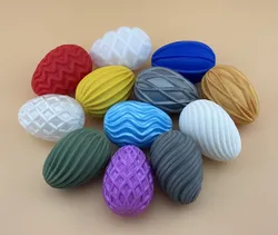 Geometric Easter Eggs Set - Multi Pattern Surfaces Spiral Wavy Lattice Ripple