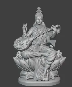 Goddess Saraswati Hindu Murti of Knowledge and Arts