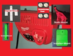 Milwaukee M12 Charger 12V Wallmounts Damage Free, Skadis, Screwless option