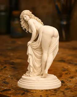Classical Curved Muse – Renaissance Style Marble Sculpture