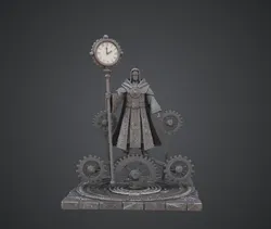 Clockwork Time Mage – Steampunk Wizard with Gear Base