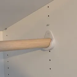 Closet rod bracket for 33mm wooden rod - with or without holes for Vedum wardrobe.