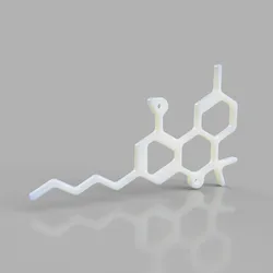 Delta-9 Tetrahydrocannabinol (THC) Molecule