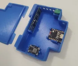 DIN rail enclosure Clip-On for universal ESP32 ESPHOME RS485 adapter, no screws