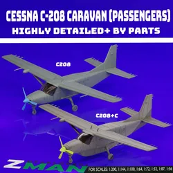 Drones & Aircraft STL indir - CESSNA 208 CARAVAN (PASSAGIERS) (2 IN 1) V3 - Z-MAN DEVELOPERS