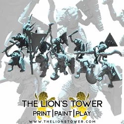 Neotoma Miscreants - unit of 10 with command group (32mm scale presupported miniatures)
