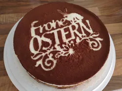 Streuschablone „Frohe Ostern“
