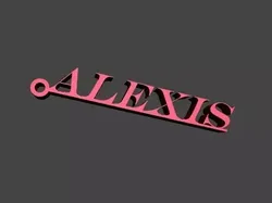 ALEXIS printable keychain 3D print model
