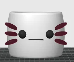 Cute Axolotl Planter Pot - Paintable Kawaii Succulent Holder