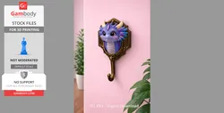 Cute Dragon Wall Hook – 3D Print Files | Gambody Stock