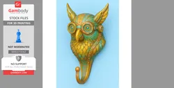 highly detailed steampunk owl wall hook - STL files for 3D Printing | Gambody Stock
