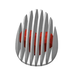 layered egg with heart inside
