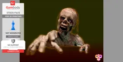 Life Size Zombie "Crawling Dread" - STL Model | Gambody Stock