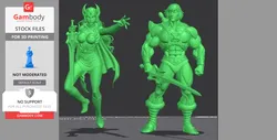 MASTERS OF THE UNIVERSE - HE MAN & SHE RA - STL files for 3D Printing | Gambody Stock