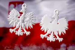 Poland White Eagle Polski Orzeł Biały Ornament Keychain and Logo
