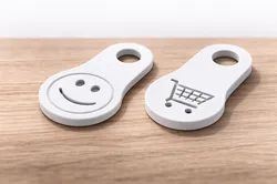 Shopping Cart Coin | Smiley & Cart Logo Keychain Token | Einkaufswagenchip