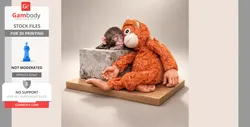 Sleeping Baby Monkey Punch with Toy - STL files for 3D Printing | Gambody Stock