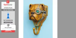 Steampunk Bulldog Wall Hook - STL files for 3D Printing | Gambody Stock