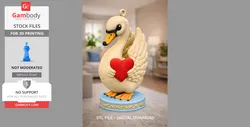 Swan with Heart – STL File | Digital Download - STL files for 3D Printing | Gambody Stock