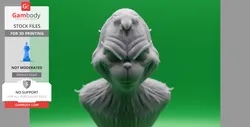 The Grinch Bust - STL files for 3D Printing | Gambody Stock