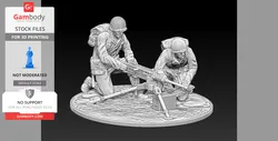 WW2 USA HMG Team Diorama - STL Models | Gambody Stock
